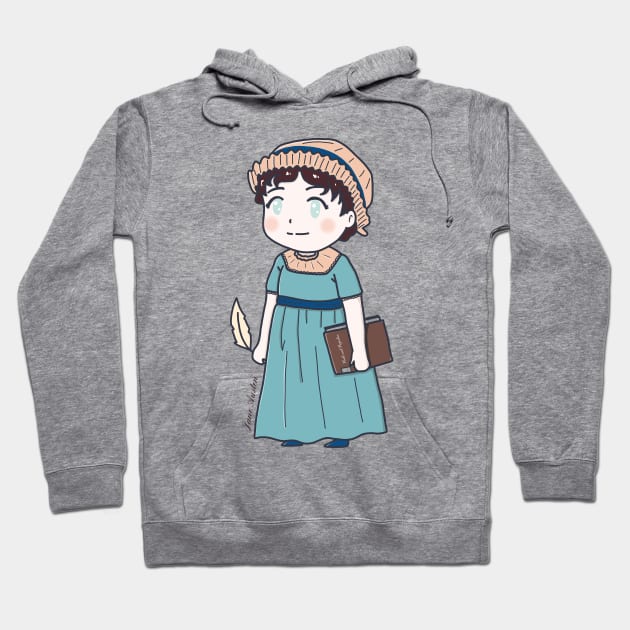 Cute Historical Characters - Jane Austen Hoodie by MariOyama